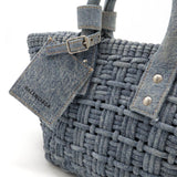 BALENCIAGA Bistro XS Handbag Basket Bag Shoulder Denim Light Blue 671342