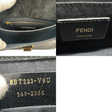 FENDI Shoulder Bag Claudia Mini Vernice Patent Leather Black Gold Women's z1796