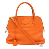 HERMES Bolide 31 Handbag Shoulder Bag Taurillon Clemence Leather Orange