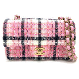 CHANEL A69900 24S Coco Mark Single Chain Shoulder Bag Tweed Women's Pink