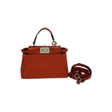 FENDI Micro Peekaboo Leather 2way Mini Shoulder Bag Handbag Red 20614