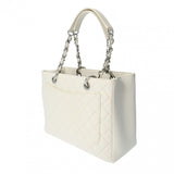 CHANEL GST Grand Tote White A50995 Women's Caviar Skin Bag