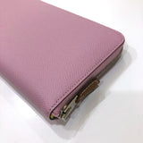 Hermes Overall handle Zip Around Long Wallet Morve Silvest Pink Based SilverHardware