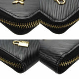 Louis Vuitton Long Wallet Lovelock Zippy Epi Noir Round Black LOUIS VUITTON M63991 Women's LV Leather Zip Around Gold