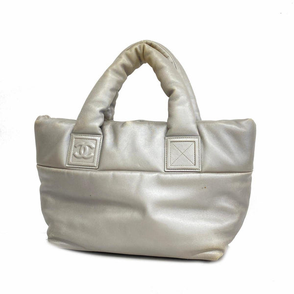 Chanel Tote Bag Coco Cocoon Leather Grey Women's