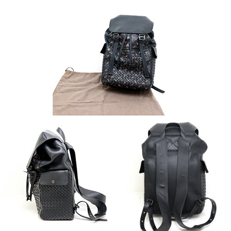 BOTTEGA VENETA Bottega Veneta Lambskin Intrecciato Backpack Black