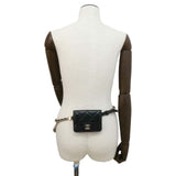 Chanel Belt Bag Matelasse Coco Mark Chain Pouch Lambskin CHANEL Waist Black