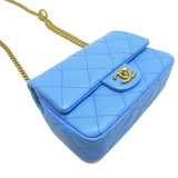 Chanel Matelasse Chain Shoulder Women's Bag A35200 Caviar Skin Blue