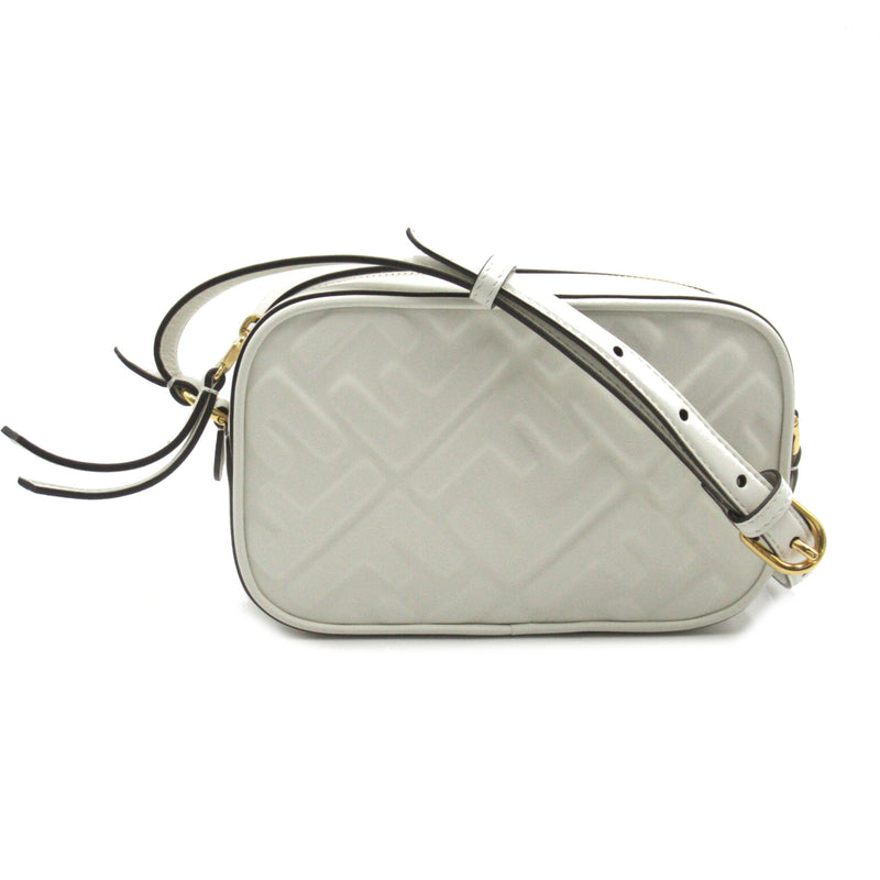 FENDI Camera Mini Shoulder Bag White leather 8BS077ANWTF0QVL