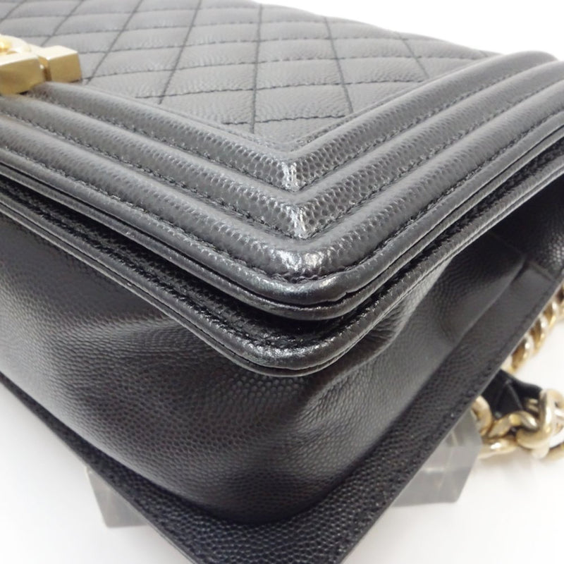 CHANEL Chanel Chain Shoulder Boy A67086 Bag Caviar Skin Black 450310