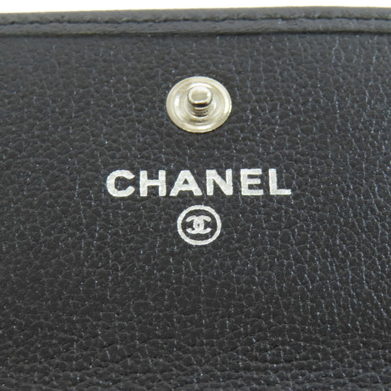 CHANEL Camellia Coco Mark Long Wallet Calfskin Women's