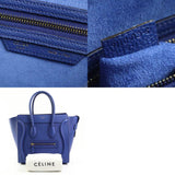 CELINE Handbag Luggage Micro Shopper Leather Indigo Gold Women's e58583f