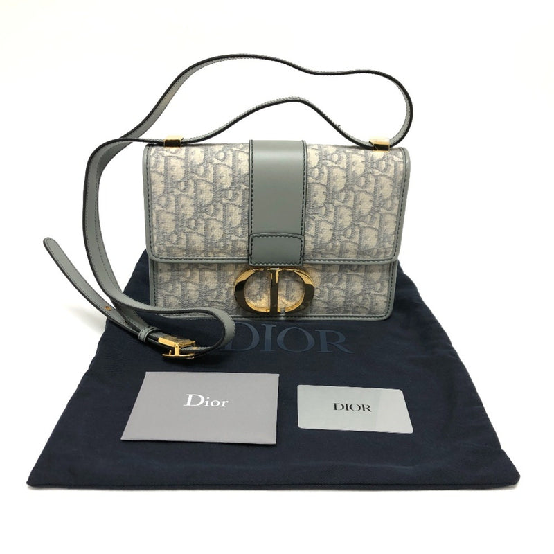 CHRISTIAN DIOR CD logo Montaigne Oblique bag shawl Crossbody Shoulder Bag gray GoldHardware