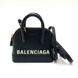 Balenciaga 639756 logo Bag 2WAY Hand Bag Shoulder Bag Black GoldHardware