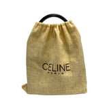 CELINE Vintage Logo Ring Metal Fittings Calf Leather Genuine 2way Handbag Shoulder Bag Navy