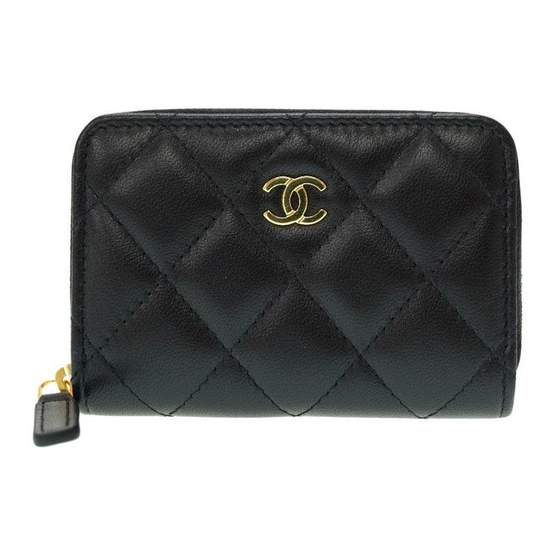 CHANEL Round Zip Coin Case Lambskin Black G Hardware 0059CHANEL 6A0059PI5