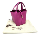 Hermes Bag Tote Bag Hand Bag Purple Based SilverHardware