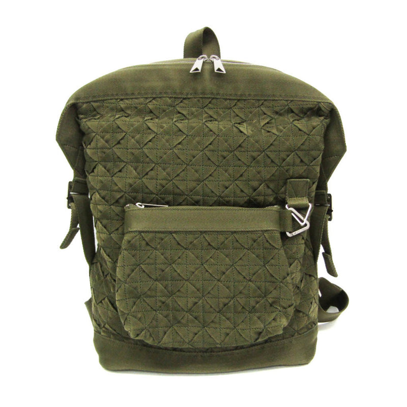 Bottega Veneta Intrecciato Men's Canvas Backpack Khaki