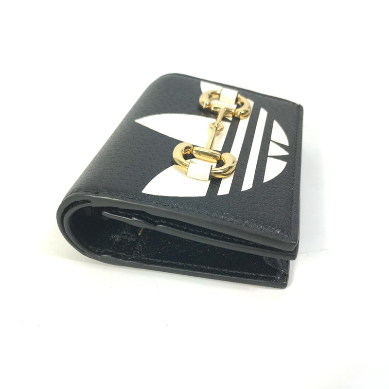 Gucci 702248 logo adidas adidas collaboration Pochette Crossbody Folded wallet Black White