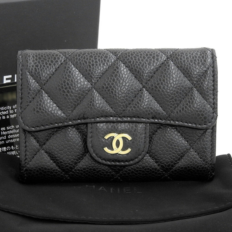 CHANEL Timeless Classic Coco Mark Business Card Holder AP0214 Seal 3 Caviar Skin Black