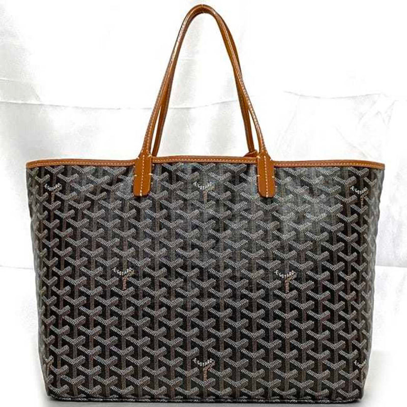 Goyard Tote Bag Saint Louis GM Brown f-20987 BAL 020101 Coated Canvas Chevroche Calfskin Linen Cotton GOYARD Black Unisex