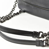 Bottega Veneta shoulder bag chain BOTTEGA VENETA intrecciato embossed leather black