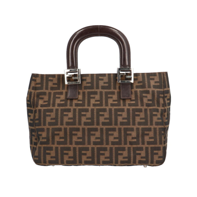 FENDI ZUCCA HANDBAG CANVAS 26329 BROWN WOMEN'S