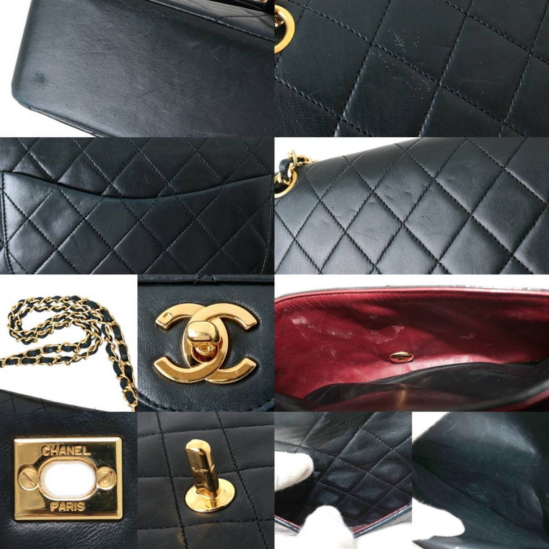 CHANEL matelasse bag double flap chain lambskin