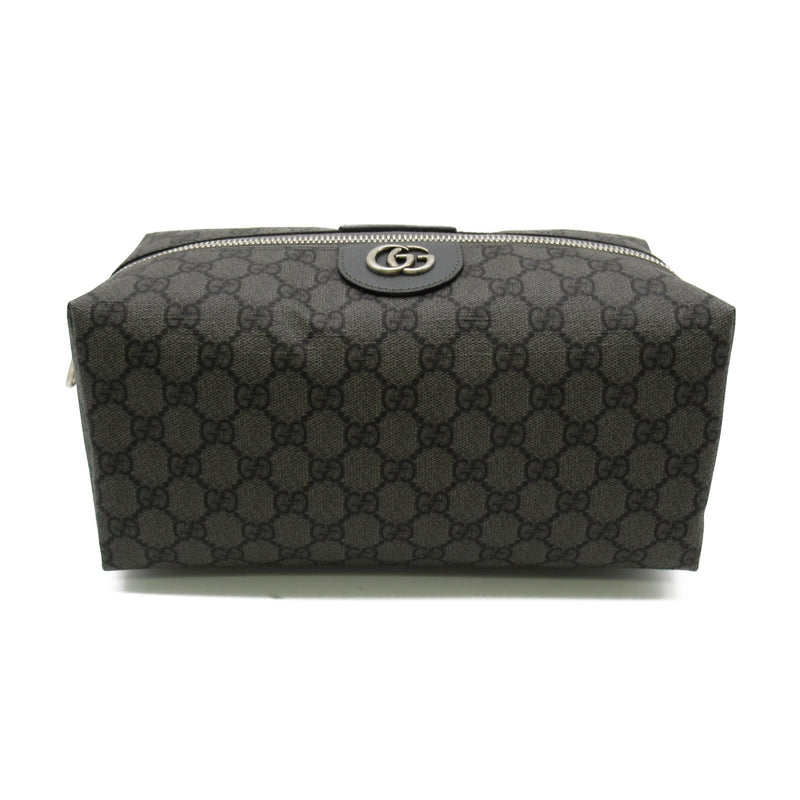 GUCCI Cosmetic porch Gray leather GG Supreme 572767UULBN1244