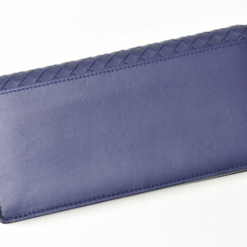 Bottega Veneta Long Wallet Chain Clutch Bag Smartphone Storage BOTTEGA VENETA Intrecciato Blue Atlantico