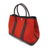 HERMES Garden Party TPM Cube/Rouge Seller Tote Bag Red Cube Rouge sellier Negonda leather canvas Toile officier