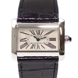 Cartier Tank Divan Watch for Women, Quartz, Stainless Steel, Leather Strap, W6300255, Battery Operated, Non-Original Strap