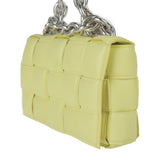 BOTTEGA VENETA Bottega Veneta chain cassette shoulder bag 631421 lambskin yellow silver hardware intrecciato