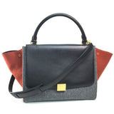 CELINE Bag 2WAY Hand Bag Shoulder Bag Gray x Orange x Black