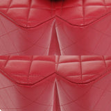 Chanel Matelasse 30 Double Flap Caviar Skin Red Silver Chain Shoulder Bag 24th Series Coco Mark Lid 0004 CHANEL