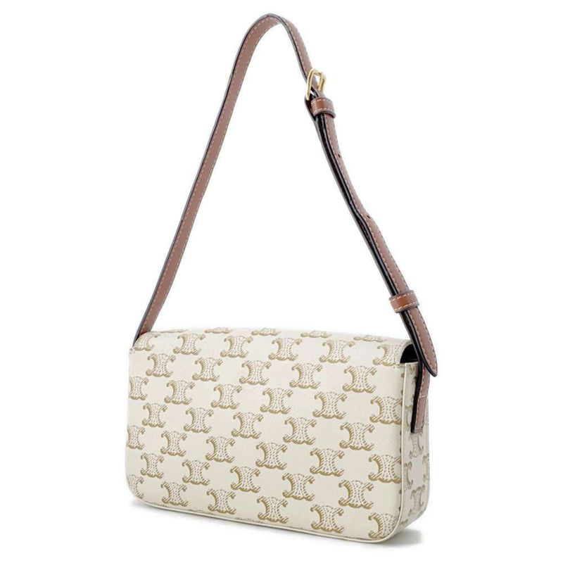 Celine Shoulder Bag Triomphe 194142CUZ CELINE White