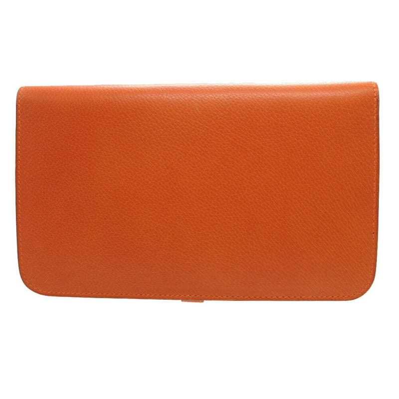 Hermes Dogon GM Togo J stamp (2006) Orange long wallet 0758HERMES