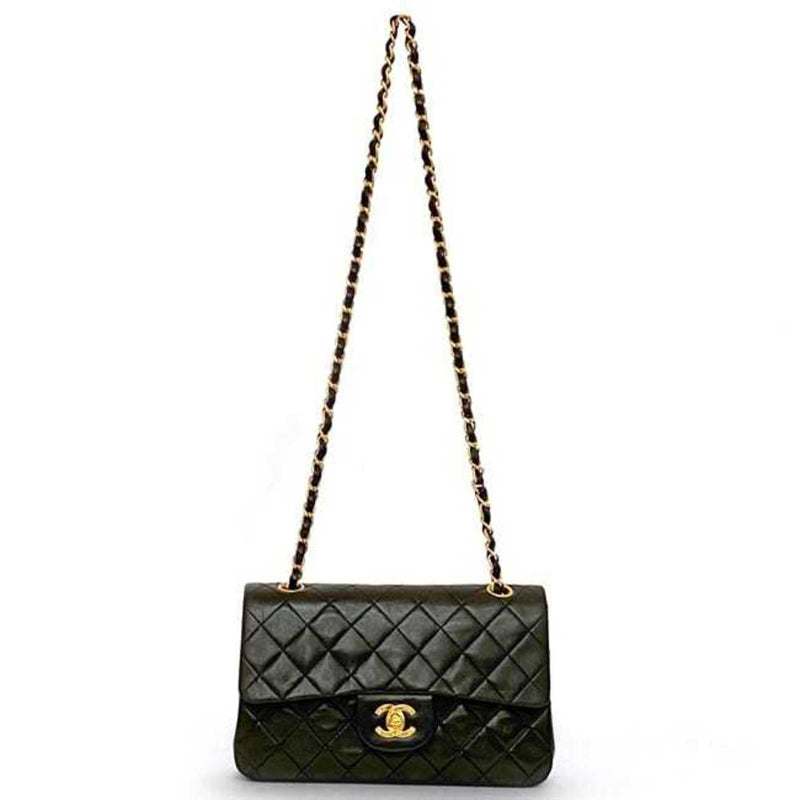 Chanel Chain Shoulder Bag f-21080 Black Matelasse A01113 Double Flap Leather Lambskin 2707661 CHANEL Coco Mark Gold Hardware Turn Lock Quilting 2way