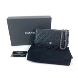 Chanel AP0250 Quilted CC Shoulder Bag Chain Bag Crossbody Bag Long Wallet Black SilverHardware