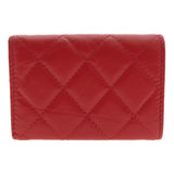 CHANEL Tri-fold Compact Wallet Matelasse Bi-fold Calfskin Women's