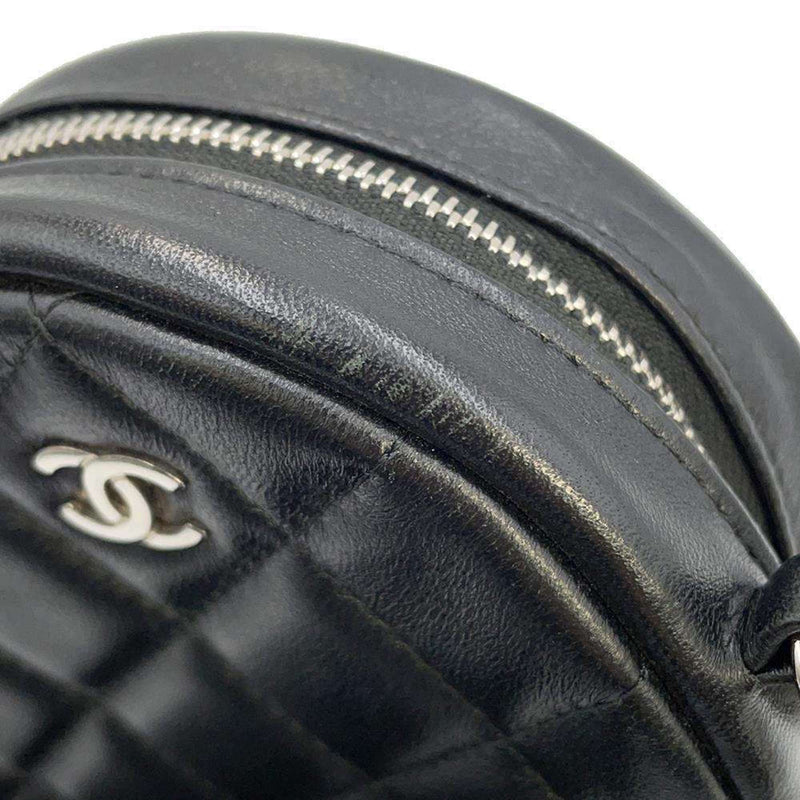 Chanel Chain Shoulder Bag Matelasse Coco Mark Round Classic Lambskin AP0245 CHANEL Black