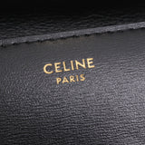 Celine Triomphe Leather Tri-fold Wallet Black Compact Women's