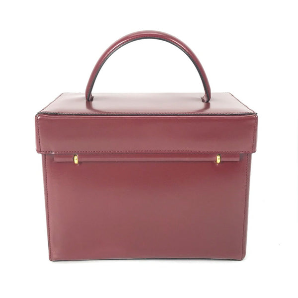 CELINE vintage Box BOX bag with mirror Hand Bag Bordeaux Based