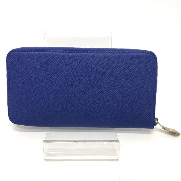 Hermes Zip Around Long Wallet Blue france Blue Based