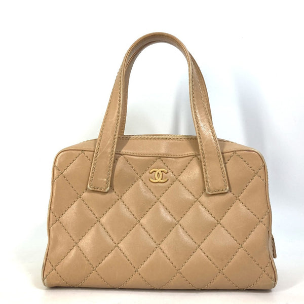 Chanel CC Mark Vintage Duffle Bag Shoulder Bag Bag Hand Bag Beige