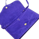 Hermes Dobris Shoulder Clutch Bag Purple 〇S Engraved Suede 0058HERMES Strap