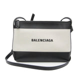 Balenciaga 2948516 Women's Canvas,Leather Shoulder Bag Black,Light Beige