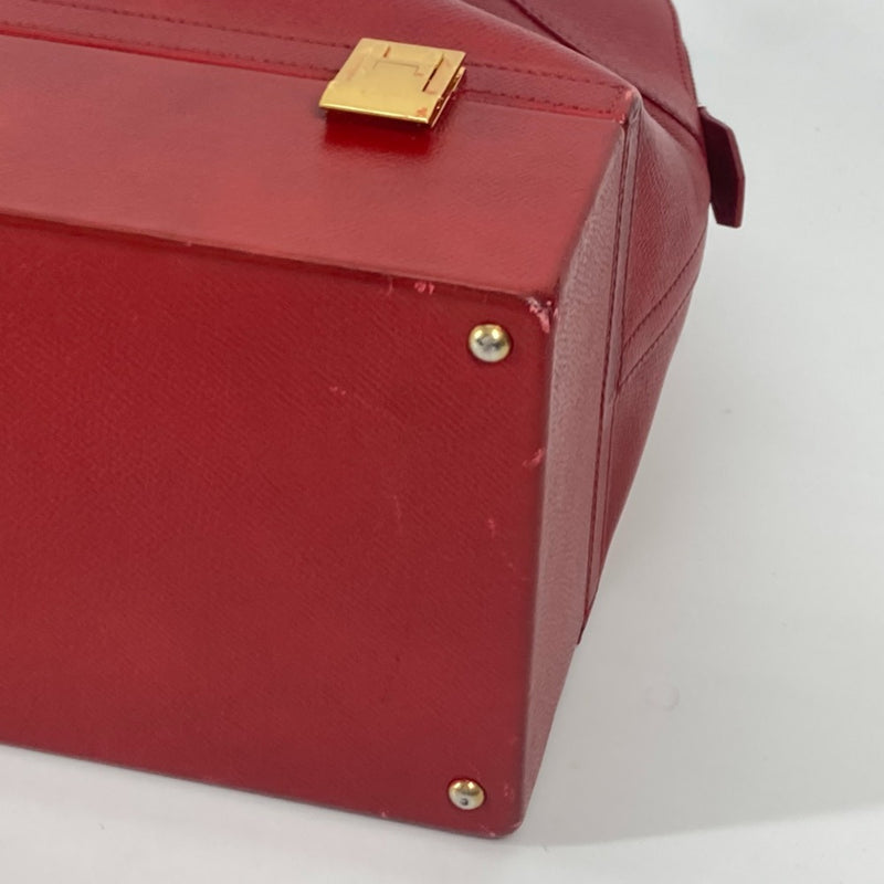 Hermes vintage Bag Box Hand Bag Red GoldHardware