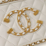 CHANEL CC Figley Small Vanity Chain Around White Women's Calf Shoulder Bag