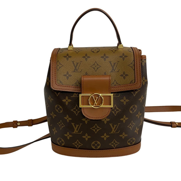 LOUIS VUITTON Louis Vuitton Dauphine Monogram Leather Rucksack Backpack Day Bag Brown 23006